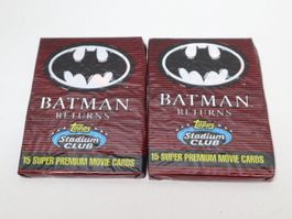 2x  Booster Pack 1991 Batman Returns Premium  Trading Cards