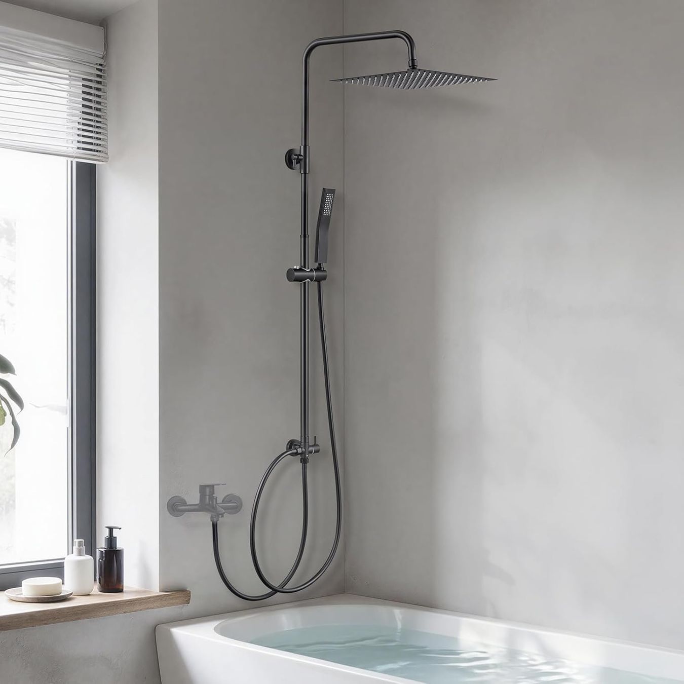 Soffioni doccia: Regendusche Duschsystem Schwarz 30cm Edelstahl Duschset – Nuovo e nell'imballaggio originale da Zürich venduto da jasminleut 6