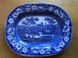 keramikplatte „wild rose“, ca. um 1840 antiquität