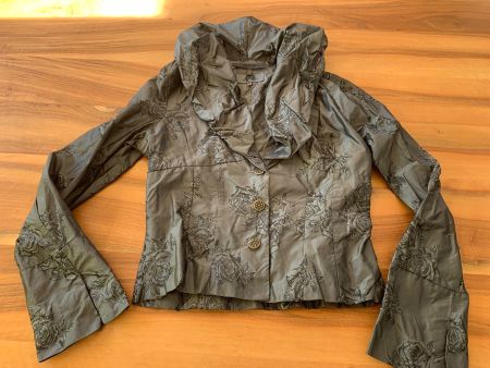 NILE Blazer / Jacke Anthrazit glänzend Rosen Grösse S