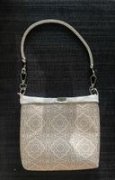 Tasche mit Muster und Strass-Henkel neuwertig 25cm