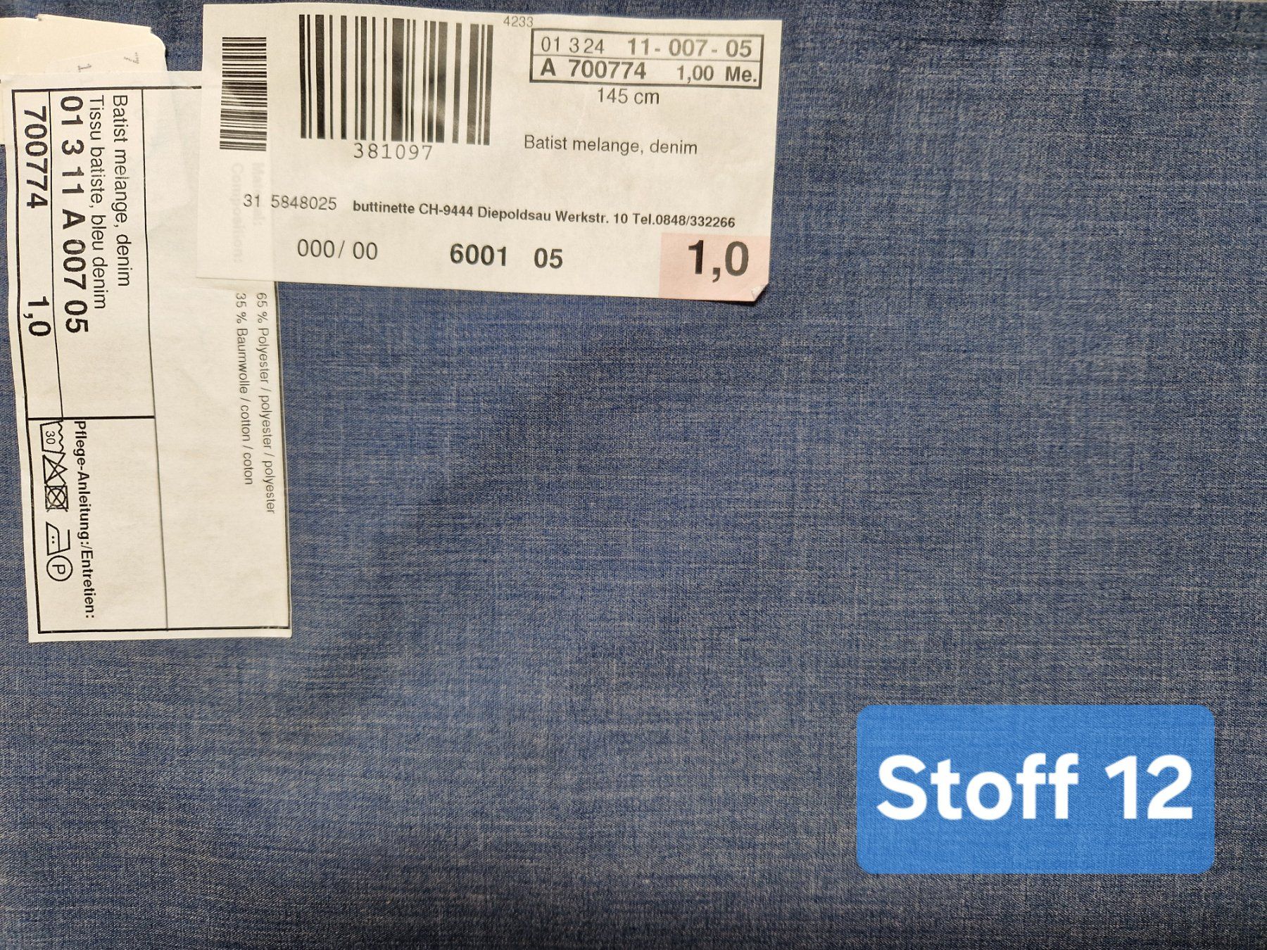 Tessuti: Stoff Batist melange denim – Nuovo (secondo la descrizione) da Gipf-Oberfrick venduto da KreativeWelt