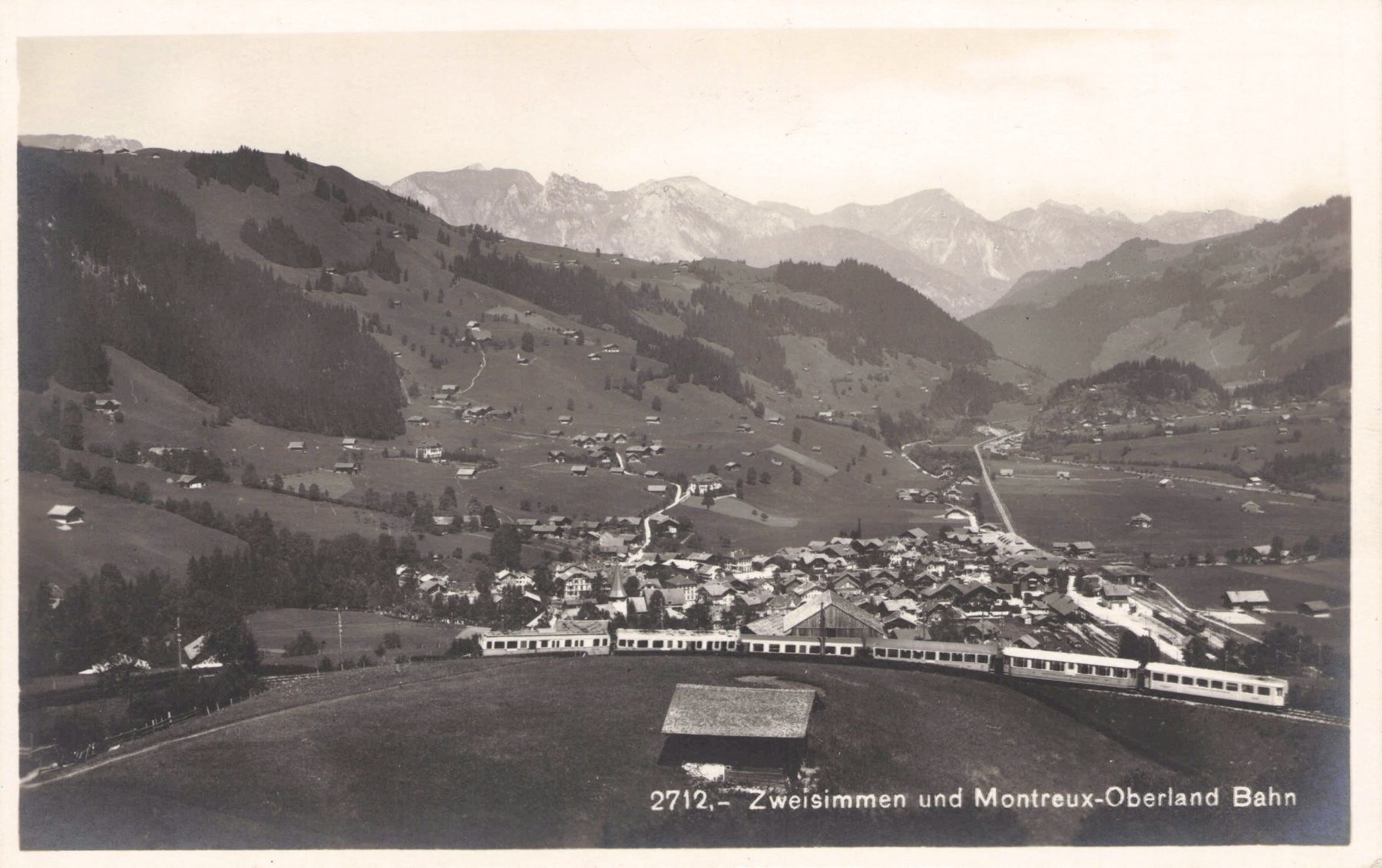 Cartoline postali: Zweisimmen // ca. 1939 Bahn MOB antik – Usato da Basel venduto da intermezzo12