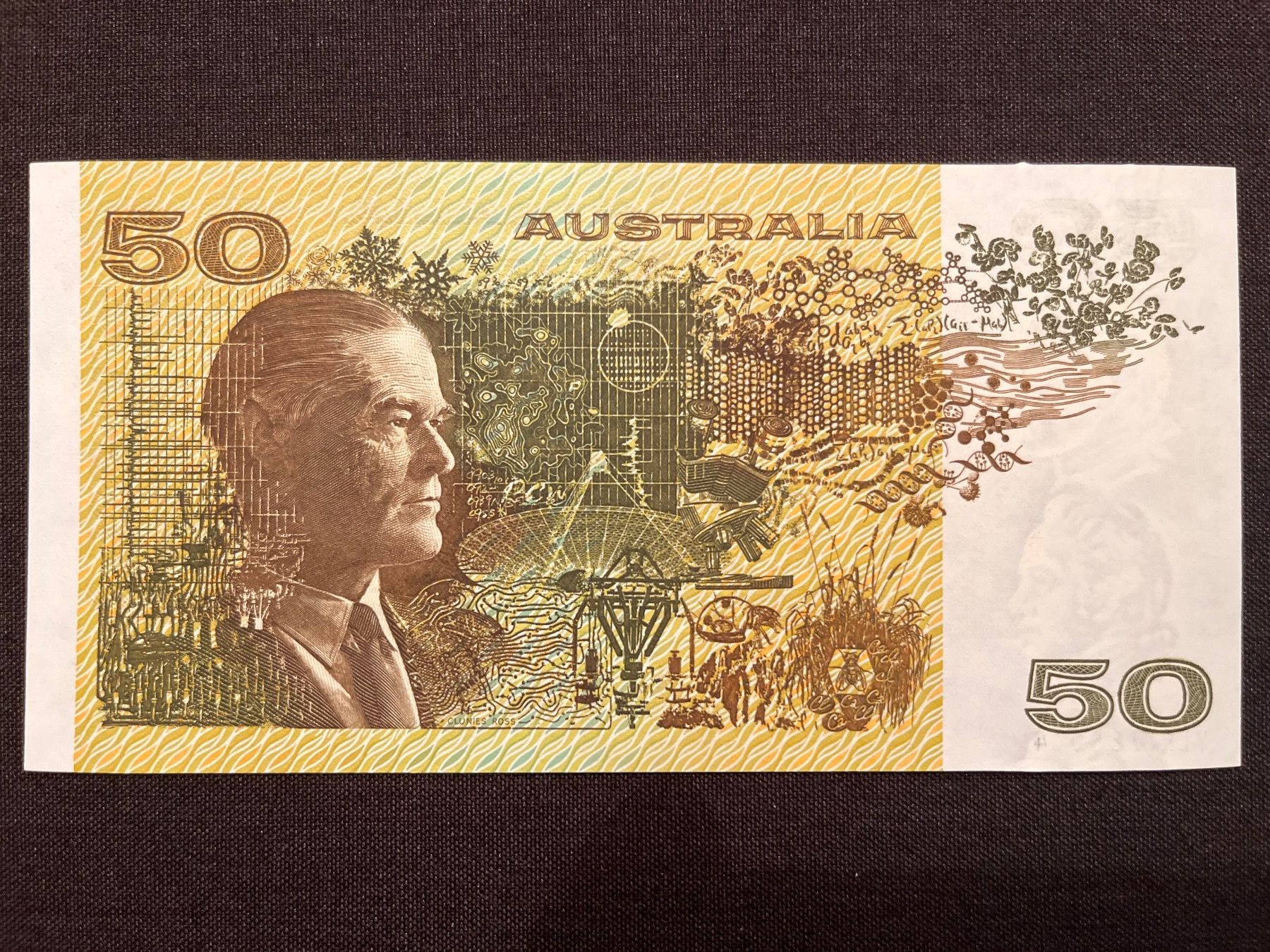 Banconote: Australien 50 Dollars 1983 Bankfrisch – Nuovo e nell'imballaggio originale da Zürich venduto da Polarcita 1