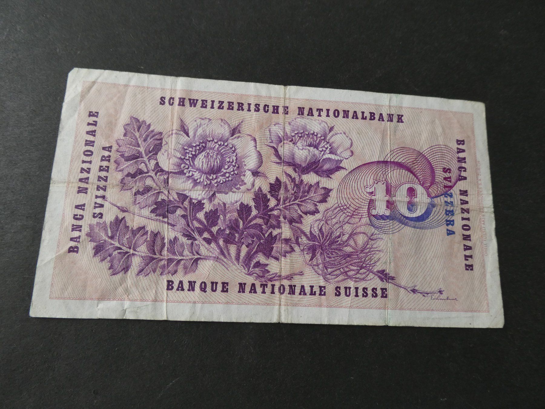 Billets de banque: Schweiz 1969, 10 Franken – D'occasion à Hinterforst par Rohusri 1