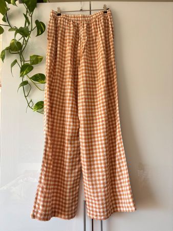 UNIQLO x PRINCESS TAM.TAM leichte karierte Sommerhose Gr. M