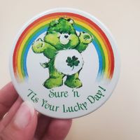 Grand badge vintage Bisounours - Good luck bear - 80's