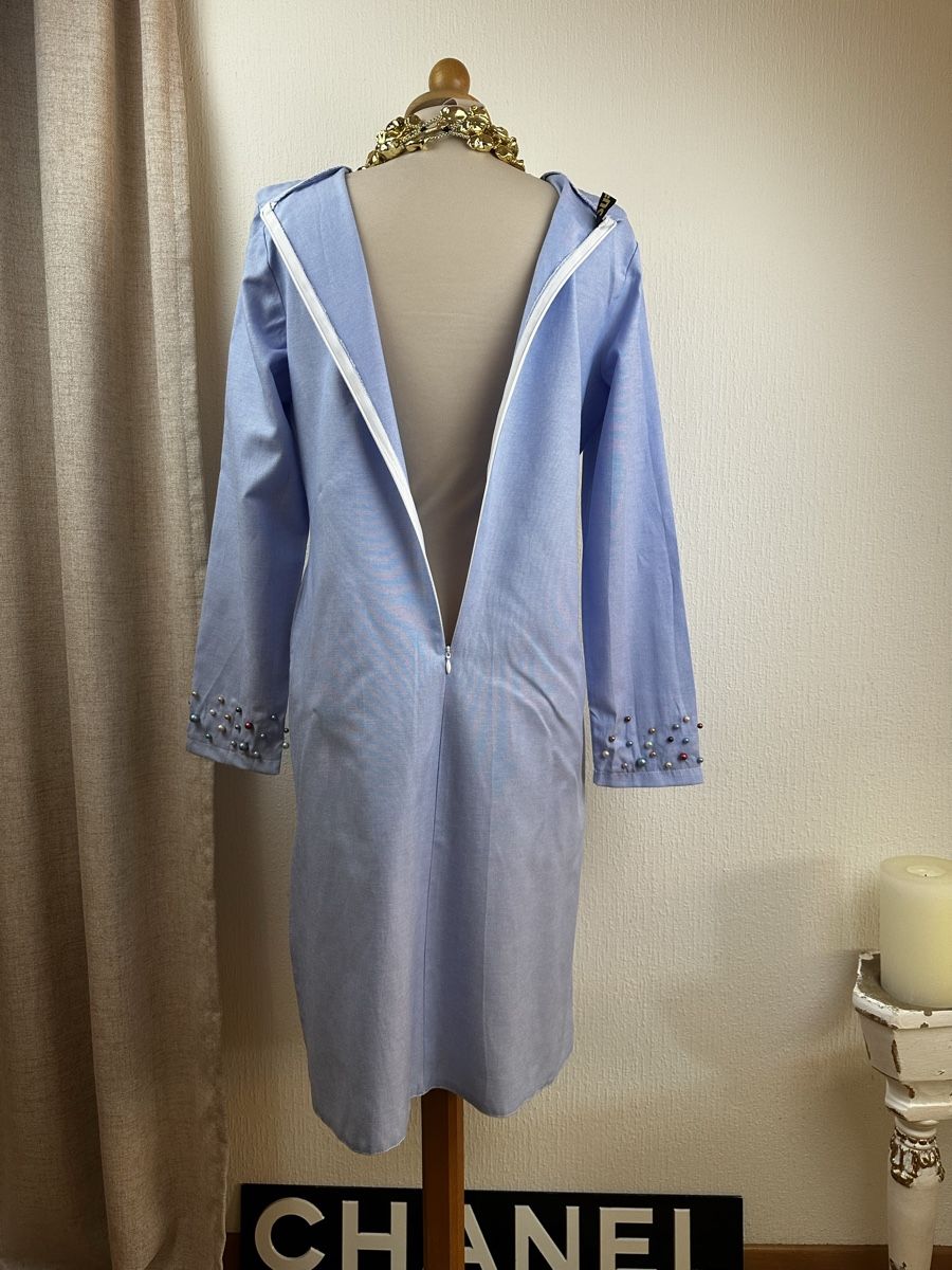 Robes: Robe droite perles bleu clair taille 40 col Mao  – Neuf (Voir description) à Châtelaine par Alexandra.jankowski 6