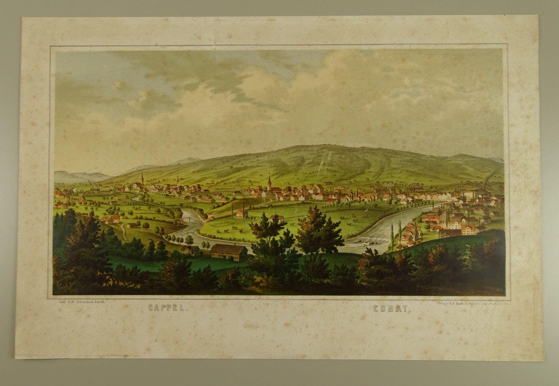 Incisioni: EBNAT-KAPPEL, LITHOGRAPHIE um 1880 – Usato da Grüningen venduto da Kartensammler 1
