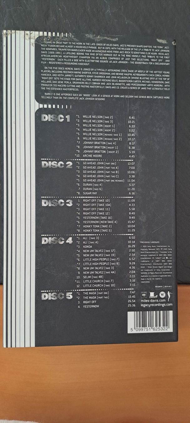 CD: Miles Davis The Complete Jack Johnson Sessions Box-Set 5 CDs – Usato da Bern venduto da Kamaleon 1