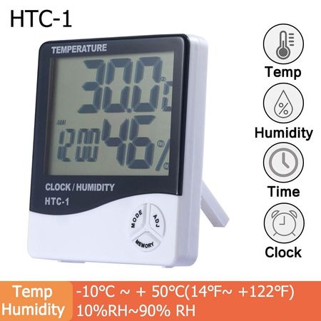 HTC-1 Digitales Thermometer Hygrometer Wetterstation + AKKU