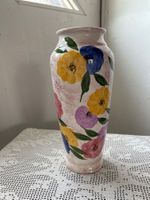 Keramik Vase mit Blumenmuster, Vintage Stil, Top Zustand!