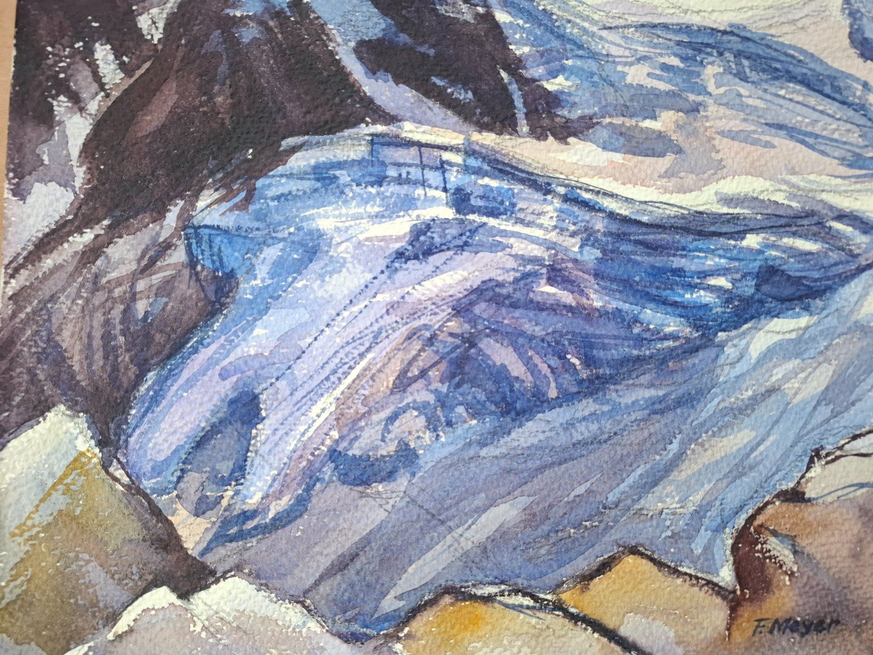 Dipinti: Aquarell Ferdinand Meyer-Streiff Saas Fee VS 1954 – Usato da Rheinfelden venduto da Badelus 4