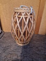 Laterne oder Blumen Vase aus Weiden Holz Hell