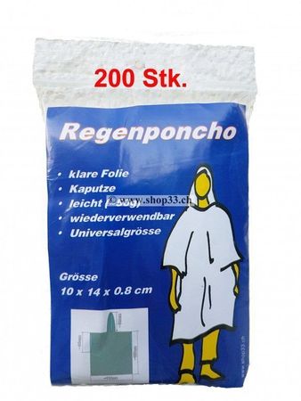 Regenponcho, Einweg 200er Pack
