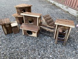 Lot maisons et accessoires en bois pour souris 🐭