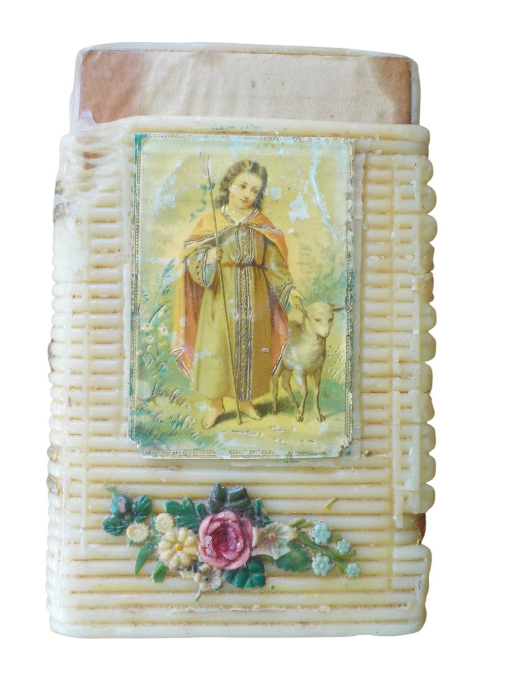 Statuette: Wachsstock Jesusmotiv – Usato da Mörschwil venduto da antiksalon21