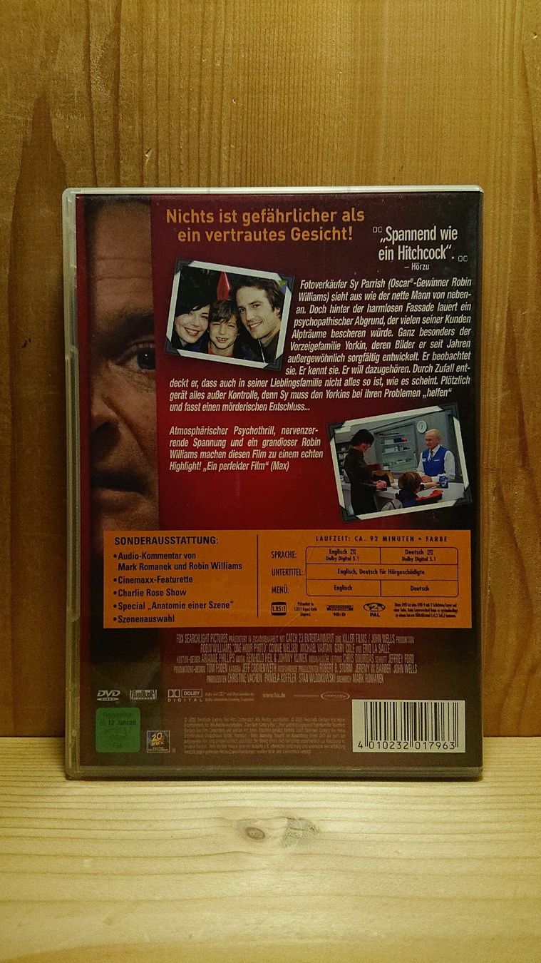 Tutti i DVDs: ONE HOUR PHOTO DVD mit Robin Williams – Usato da Wilderswil venduto da Exebub 1