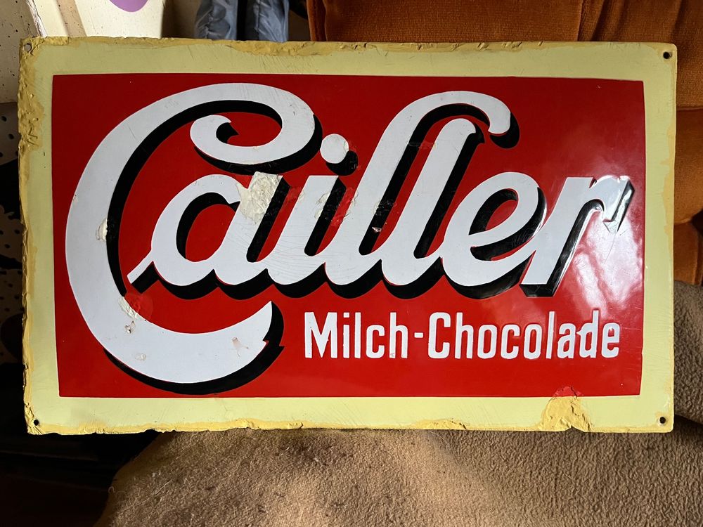 cailler milch chocolade, emailschild, um 1910, 50/30 (Gebraucht) in ...