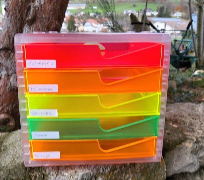 Styro Schubladenbox NeonLine,5 Schubladen, Transparent | Kaufen auf Ricardo