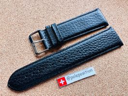 24mm Uhrenarmband Leder schwarz, Lederarmband für Uhren