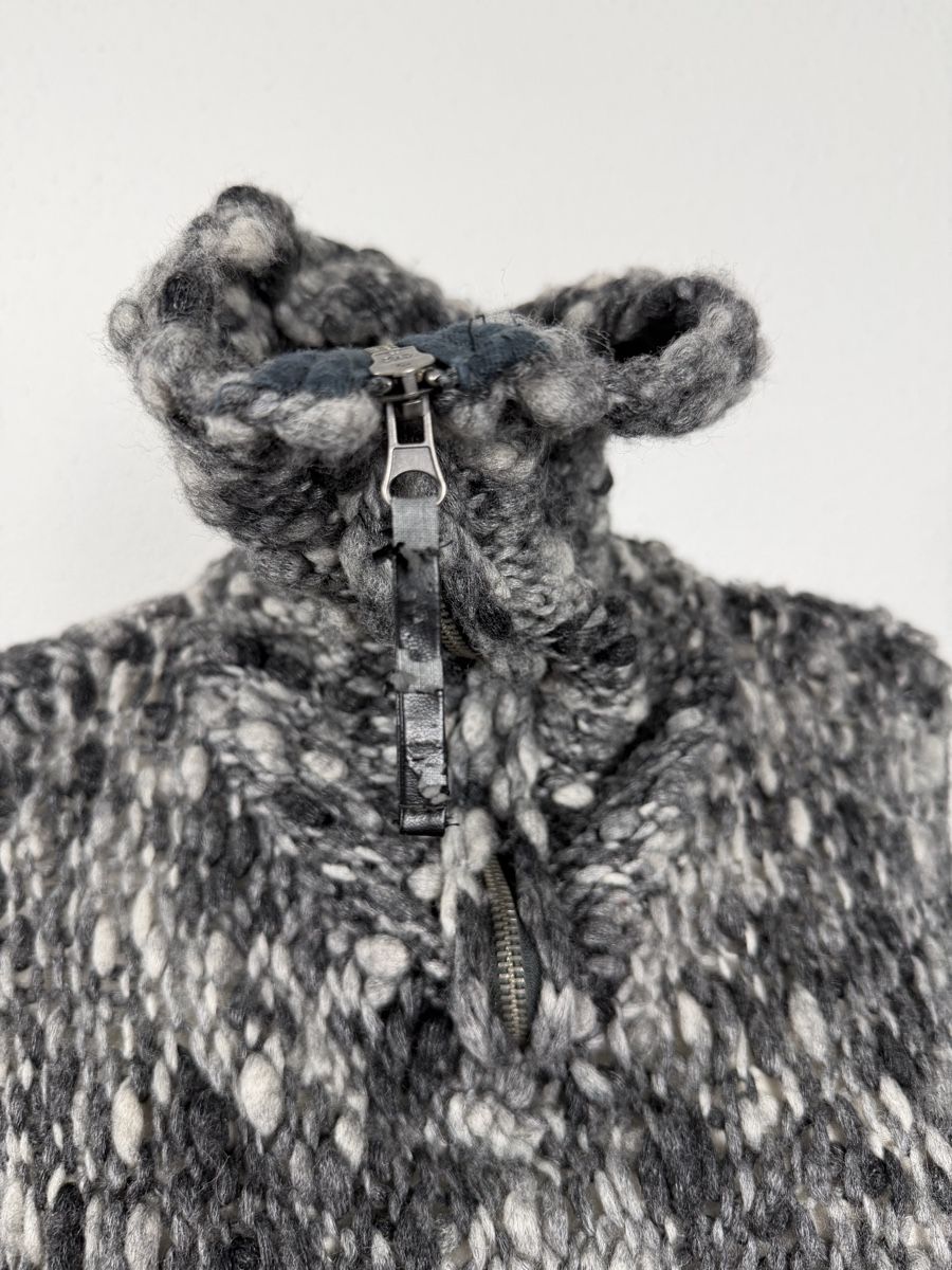 Maglioni & Felpe: Warm Wool-Blend Pullover with Zipper, Grey – Usato da Knonau venduto da Grapesvintage 3