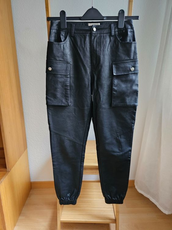 schwarze-leder-cargohose-gr-36-s-gebraucht-in-basel-f-r-chf-13-mit
