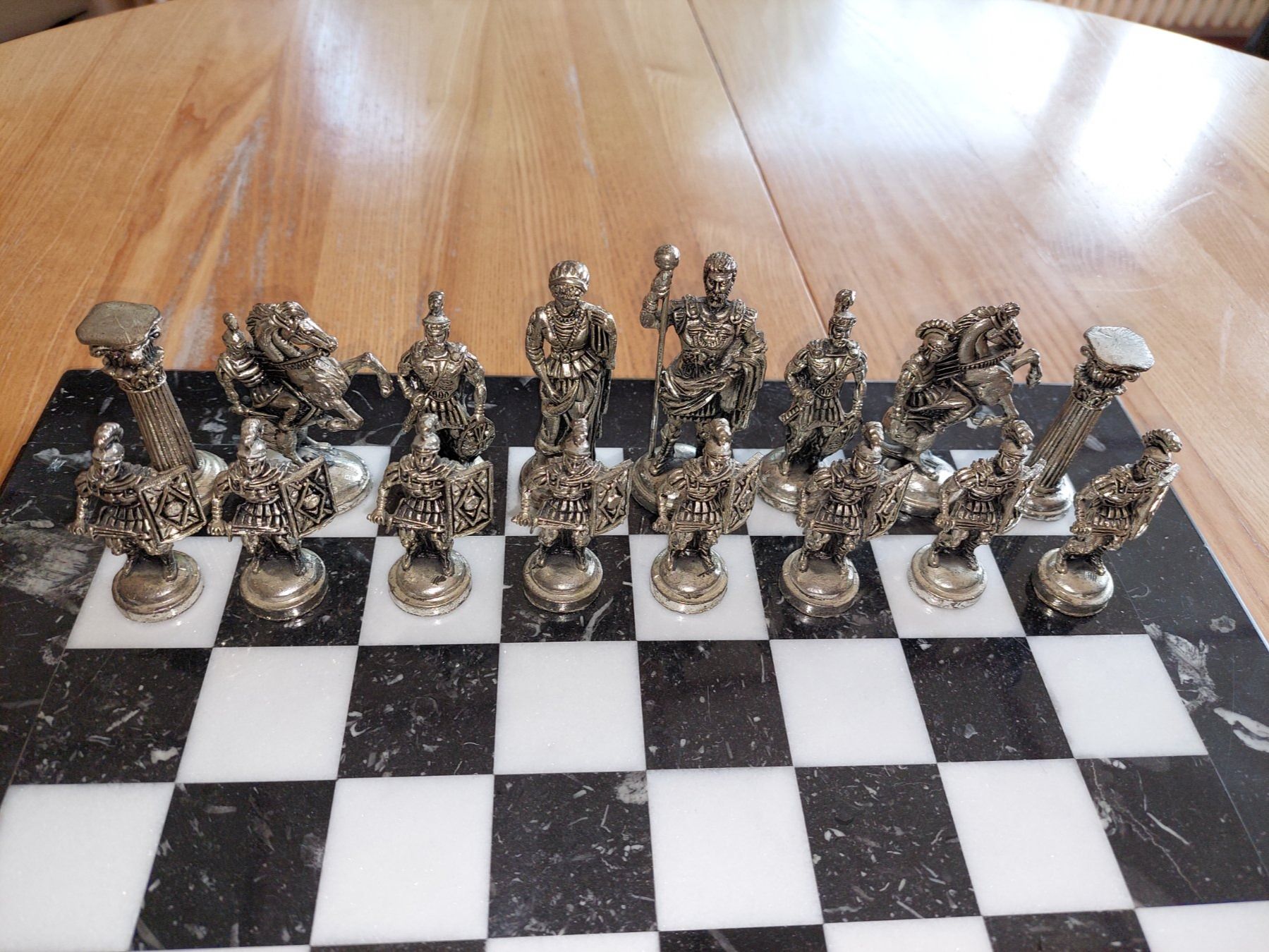 Spiele: Schach aus Marmor / Zinnfiguren – Gebraucht aus Leimbach AG von  2