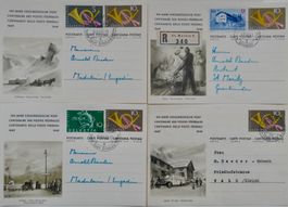 4 Stk Ganzsachen Postkarten 1949 100 J Eidgenössische Post