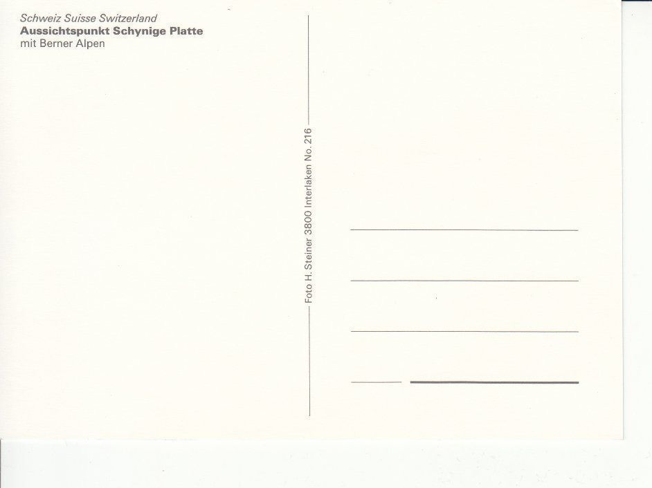 Cartoline postali: Schynige Platte um 1995 – Usato da Bürglen TG venduto da StampGraf 1
