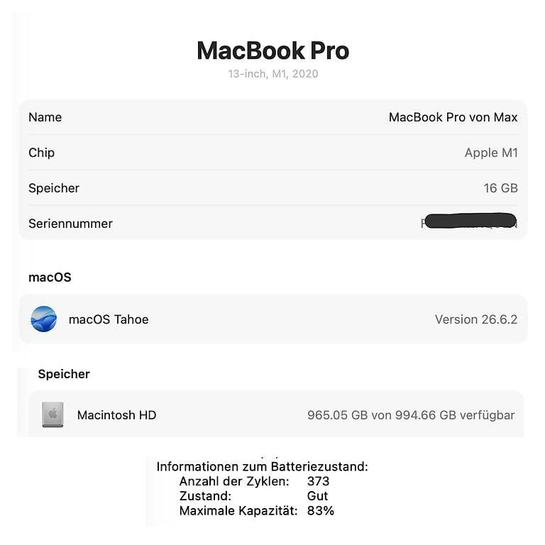 Notebook: MacBook Pro M1 16GB/1TB – Usato da Zürich venduto da max_8cdd 3