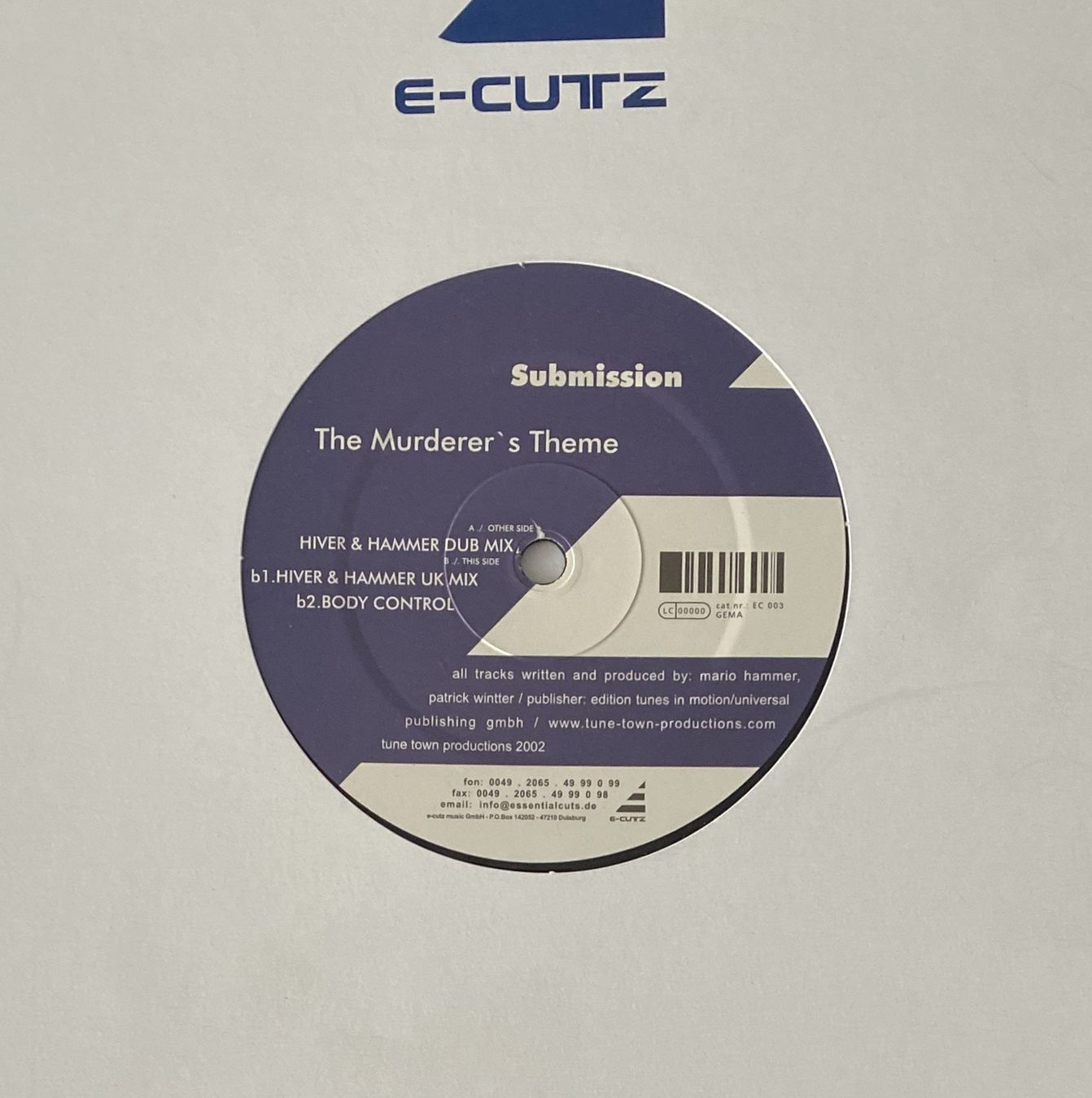 Dischi in vinile: Submission, The Murderer's Theme (Trance) – Usato da Flums venduto da Empe1 2
