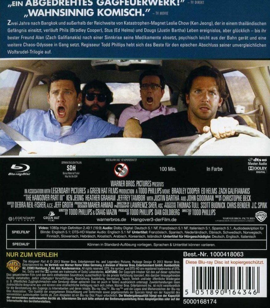Alle DVDs: Hangover 1-3/Trilogie - Todd Phillips/Cooper/Galifianakis/BD – Gebraucht aus Volketswil von cinephilia 3