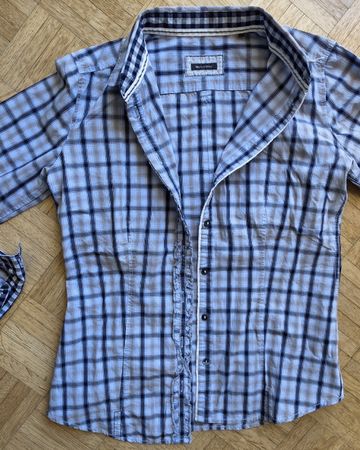 Chemise/Bluse Marc O Polo bleu/beige à carreaux M