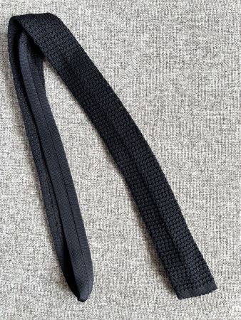🧵 Cravate Slim Knit Vintage Italienne en Soie Navy