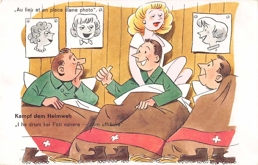 Cartoline postali: Schöne alte Postkarte Feldpost Kampf dem Heimweh – Usato da Winterthur venduto da SchatzchischtliWinti