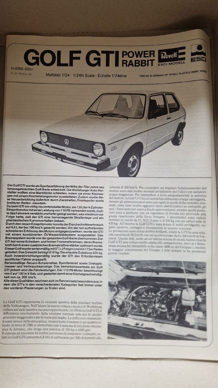 Volkswagen Modellini d'auto: VW Golf GTI Power Rabbit Modellbausatz – Nuovo (secondo la descrizione) da Trachslau venduto da dbu_zm22 2