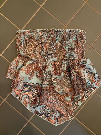 Bandeau-Top Paisley blau-orange Grösse S guter Zustand