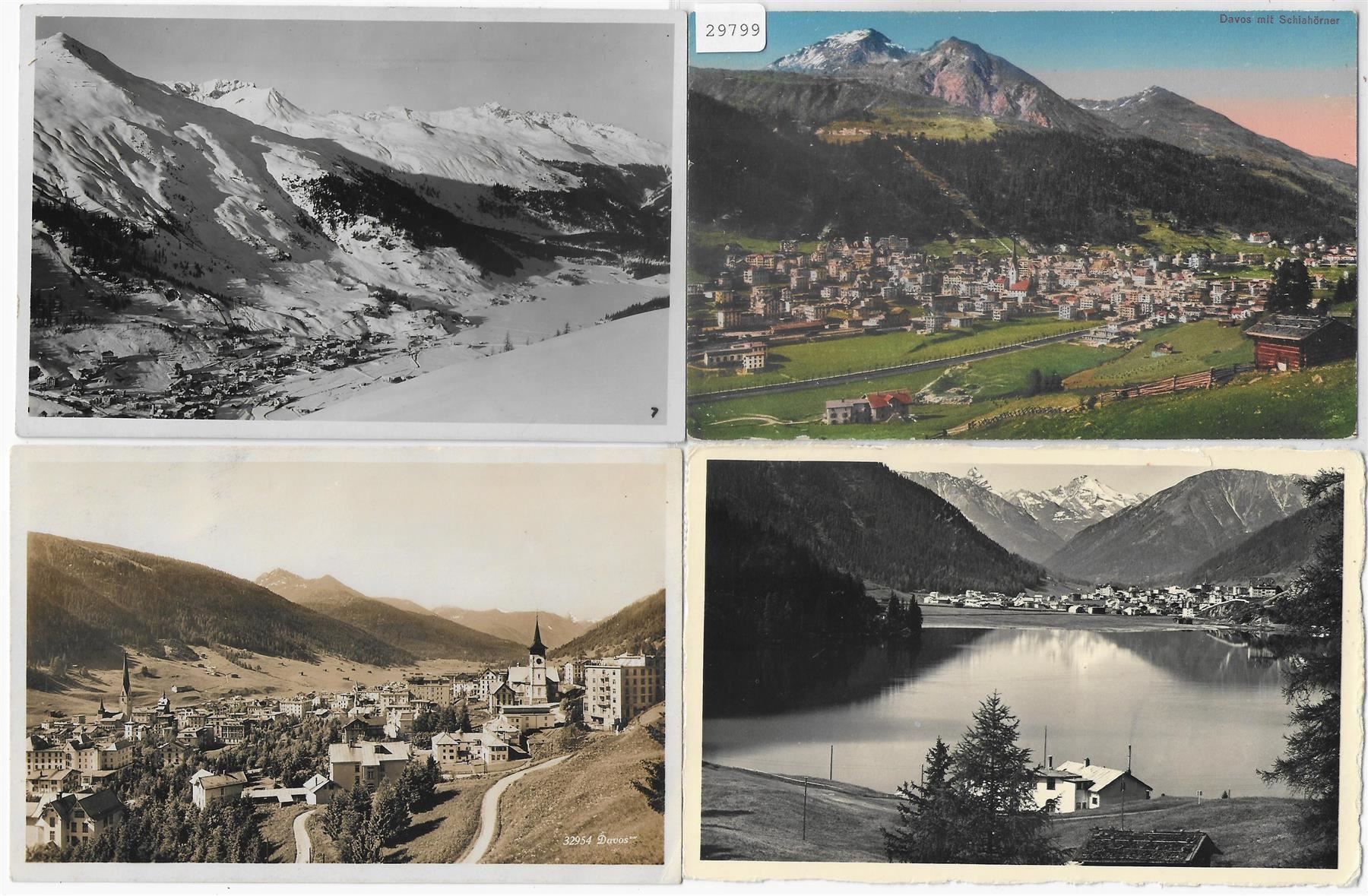 Ansichtskarten: 4 AK Davos – Gebraucht aus Ettingen von Kartenplanet