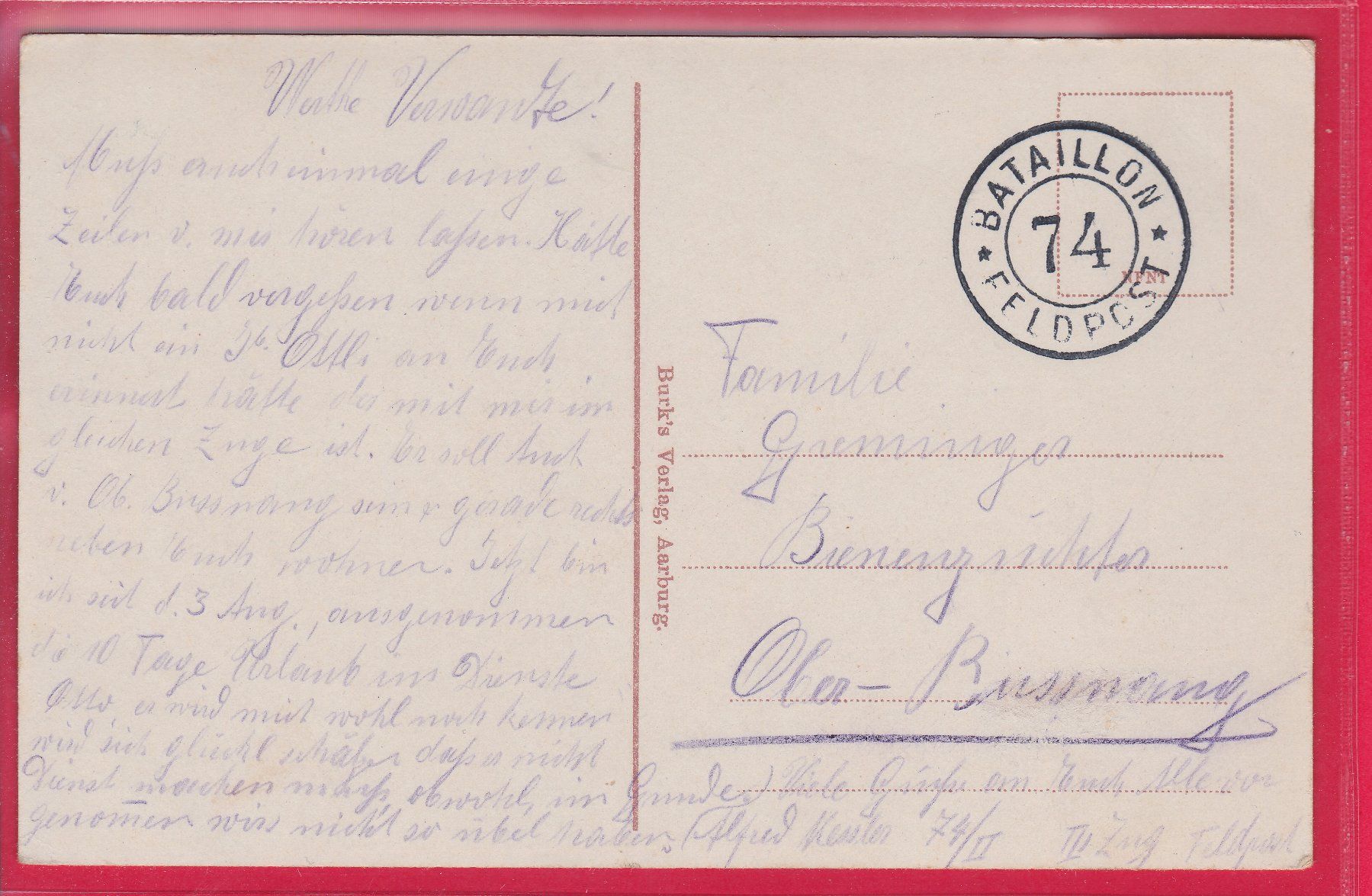 Cartes postales: AARBURG, FELDPOST – D'occasion à Oberrieden par Gebirgsstelze 1