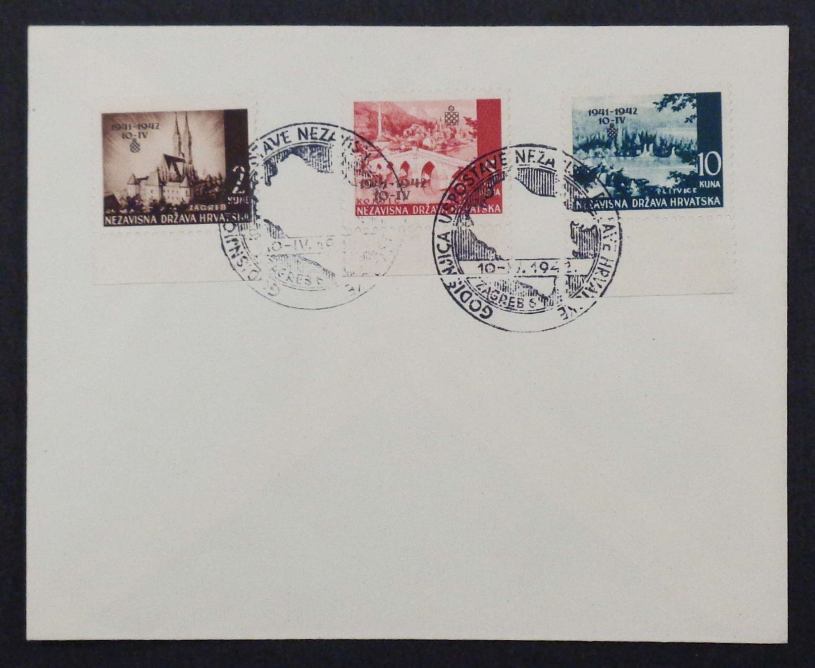 Alle Briefmarken: HRVATSKA 1942: 1er année de l'indépendance, O sur enveloppe – Gebraucht aus Le Locle von timbrettino