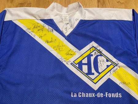 SIGNIERTES HC LA CHAUX-DE-FONDS TRIKOT MAILLOT SIGNÉ HCC XL