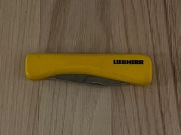 Gelbes “LIEBHERR“-KLAPPMESSER / Inox-Solingen-Klinge / Top!