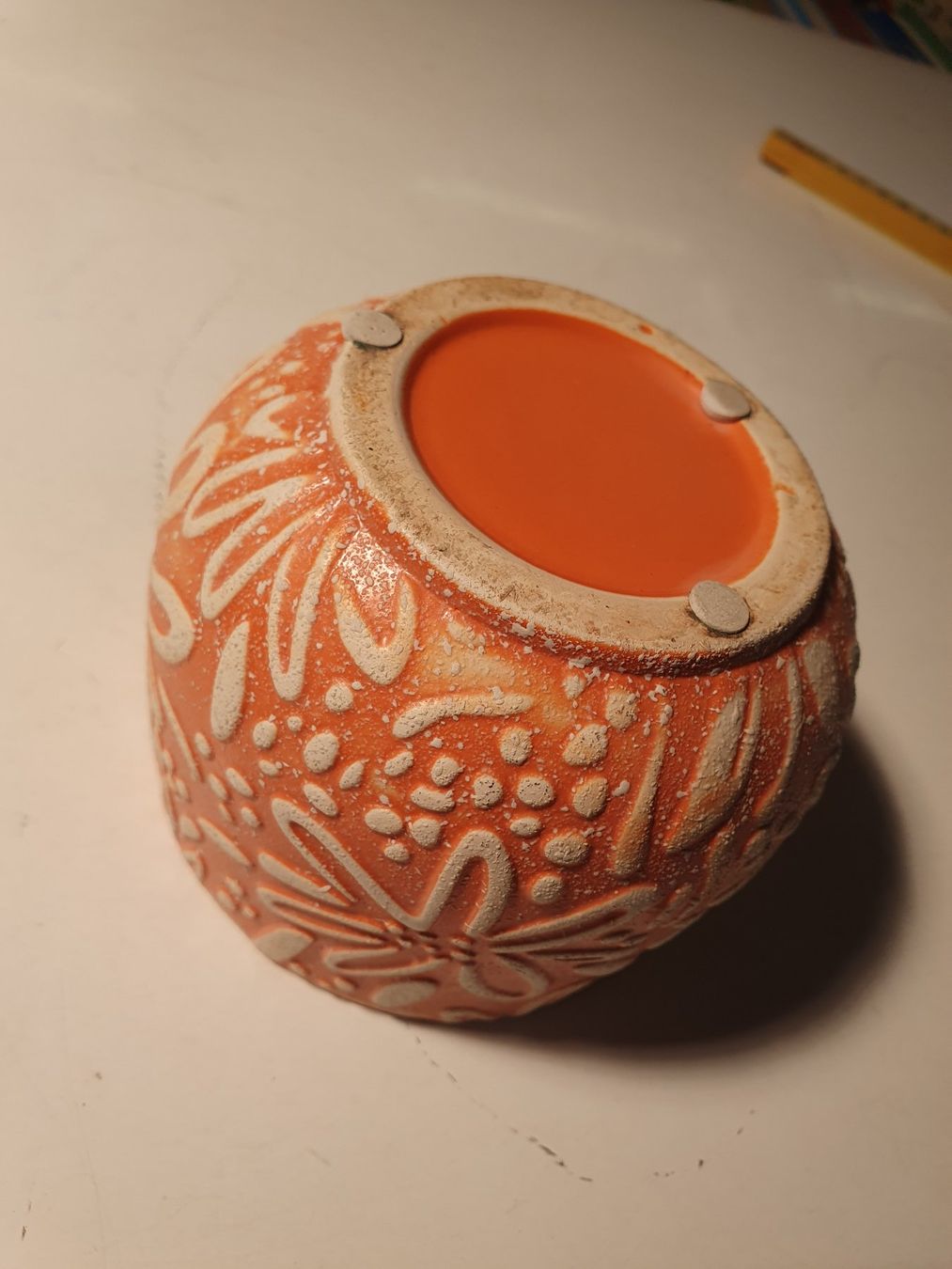 Vasi per fiori: Übertopf orange mit Blumenmuster – Usato da Zürich venduto da loosebone 3