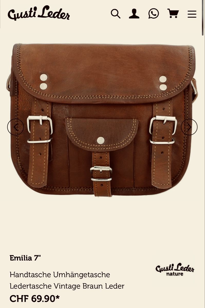 Borse da donna: Umhängetasche Vintage Leder – Nuovo e nell'imballaggio originale da Zollikofen venduto da AureusManus 3