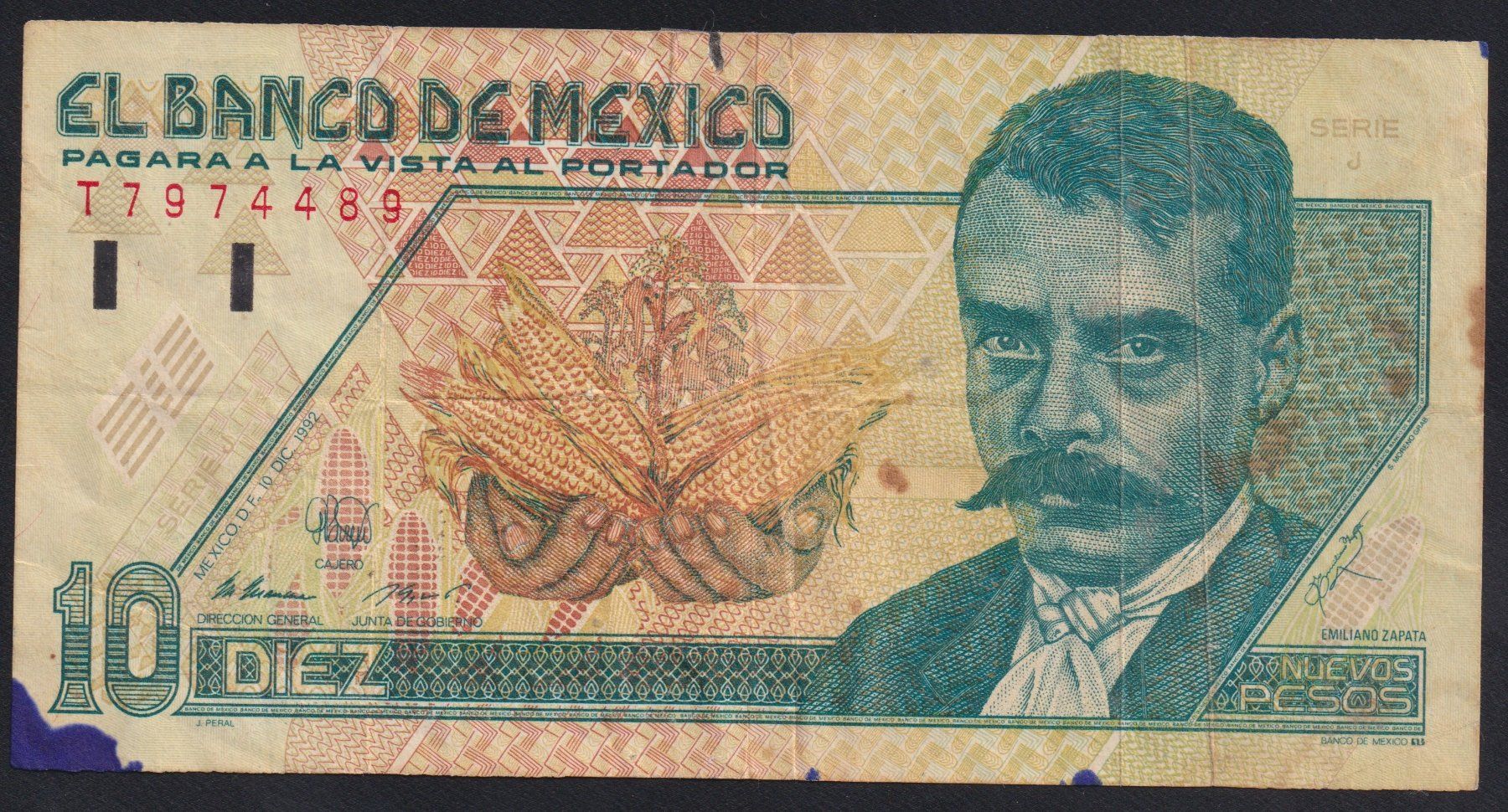 Billets de banque: Mexico 10 Pesos 1992 – D'occasion à Brugg AG par banknoten_muesli