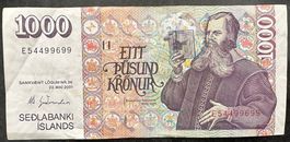 Island 1000 Kronur Banknote - Seltenes Sammlerstück!