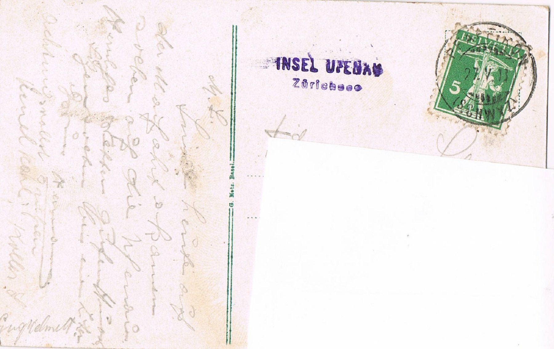Cartoline postali: Insel Ufenau mit Rapperswil – Usato da Buchs AG venduto da Baerfisch 1