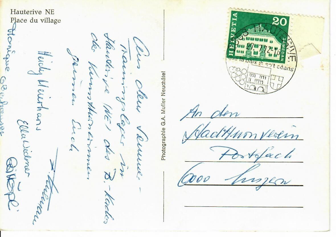Cartoline postali: Hauterive NE – Usato da Hochdorf venduto da Ziegel-16 1