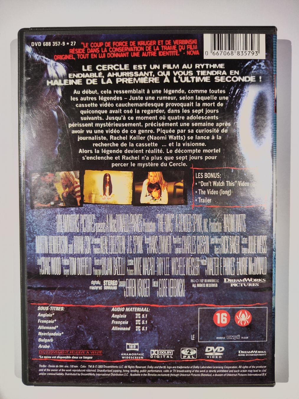 Tous les DVDs: DVD - Le Cercle – D'occasion à Commugny par Teksen 1